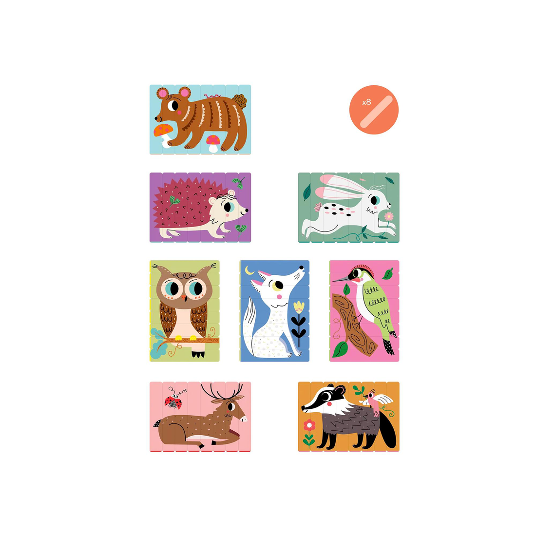 Puzzles Sticks, Animaux de la forêt