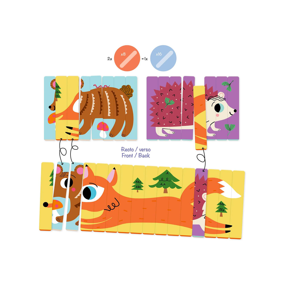 Puzzles Sticks, Animaux de la forêt