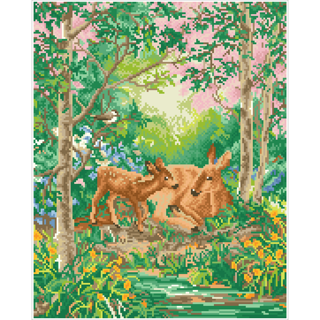 Biche et son faon 49X59 DIAMOND DOTZ