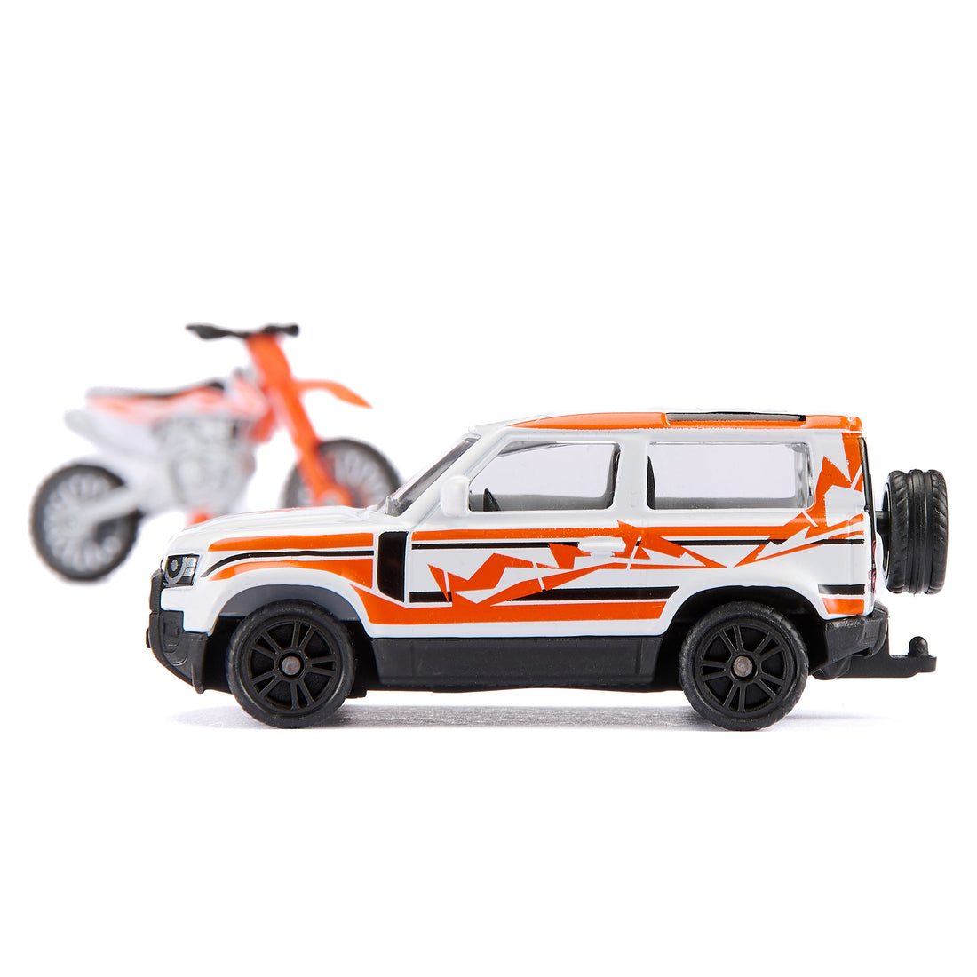 LAND ROVER DEFENDER AVEC UNE MOTO KTM MOTORBIKE