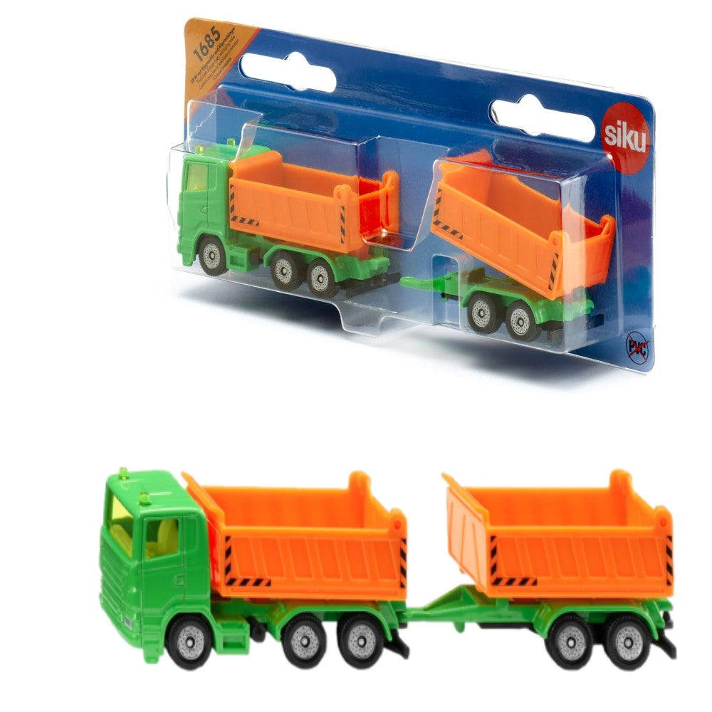 CAMION AVEC BENNE BASCULANTE ET REMORQUE À BENNE BASCULANTE SIKU