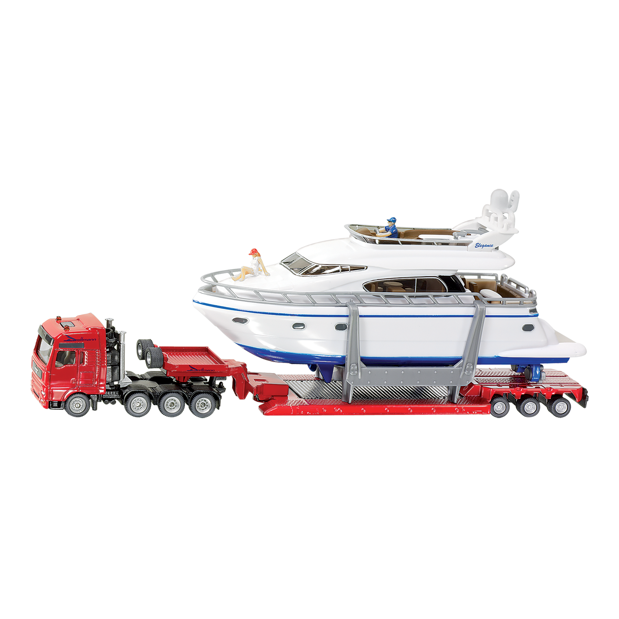TRANSPORTEUR DE MARCHANDISES LOURDES AVEC YACHT (1:87) SIKU