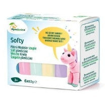 Assortiment 6 x 62g pâte à modeler enfant souple, pastel MY MANDARINE