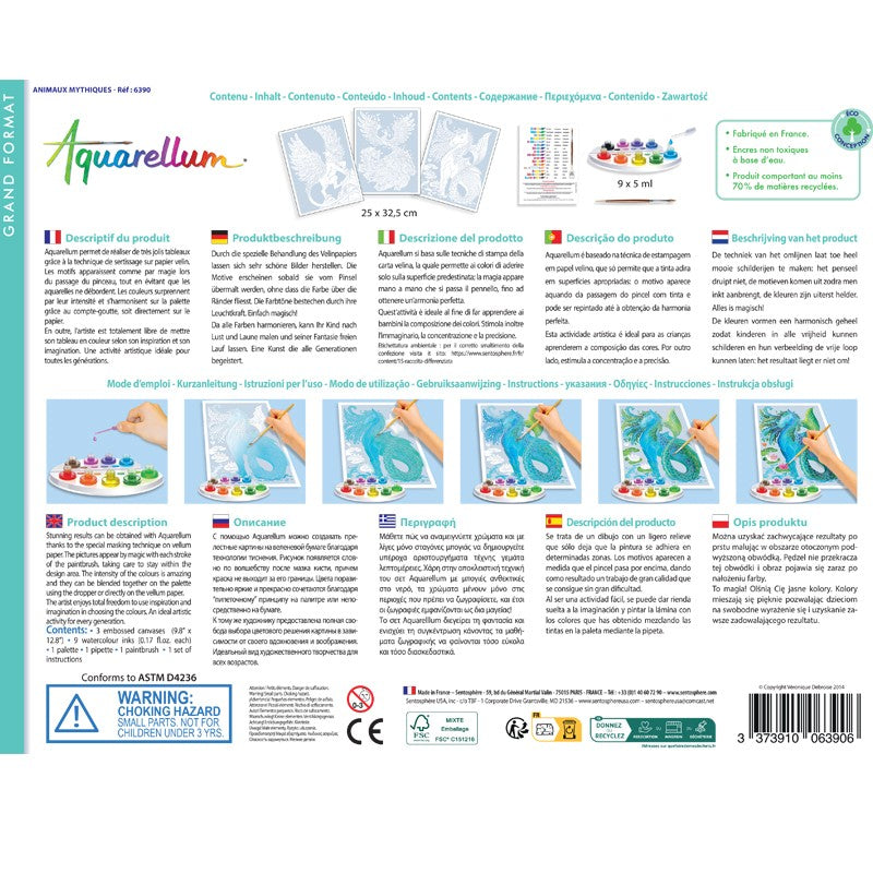 AQUARELLUM GR. FORMAT - ANIMAUX MYTHIQUES SENTOSPHERE
