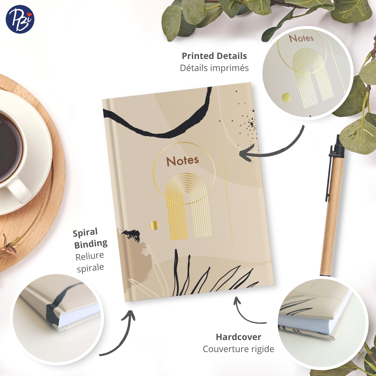 CAHIER DE NOTES - BEIGE ABSTRAIT PBI LIVRES NOTES