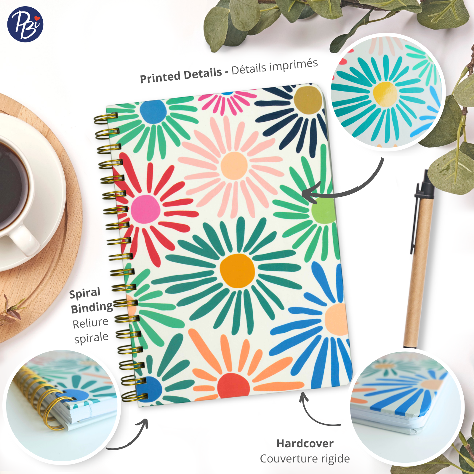 CAHIER DE NOTES - GRAND - LE POUVOIR DES FLEURS PBI LIVRES NOTES