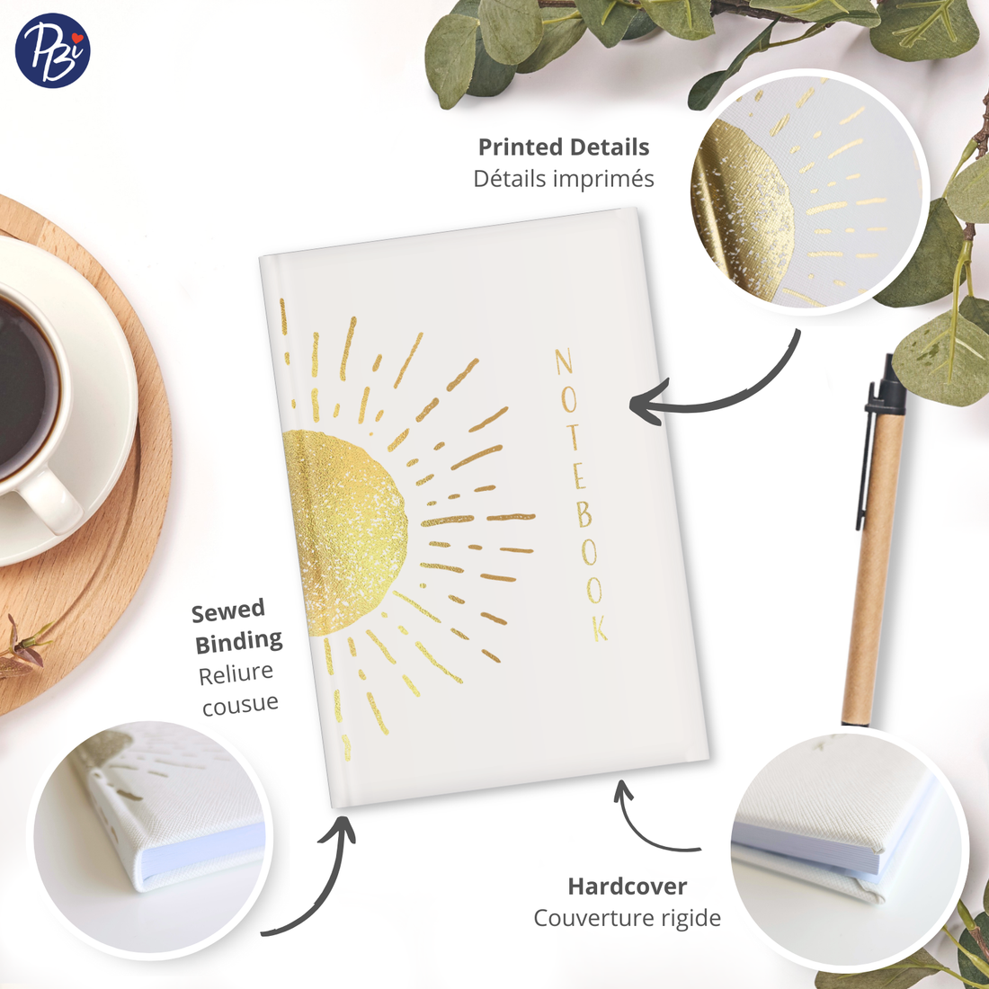 CAHIER DE NOTES - SOLEIL DORÉ PBI LIVRES NOTES