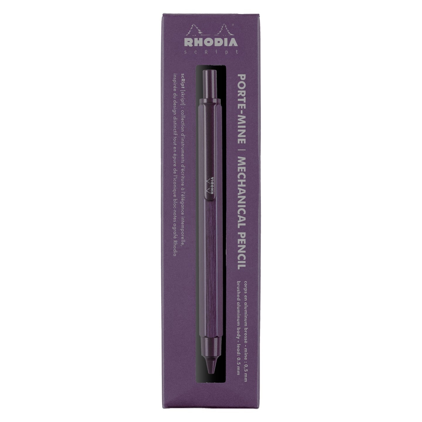 PORTEMINE RHODIA- 0.5 MM -AUBERGINE RHODIA