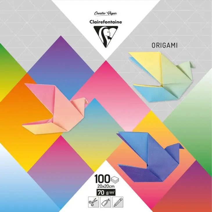 Papier Origami Uni 100F 20x20 70g CLAIREFONTAINE