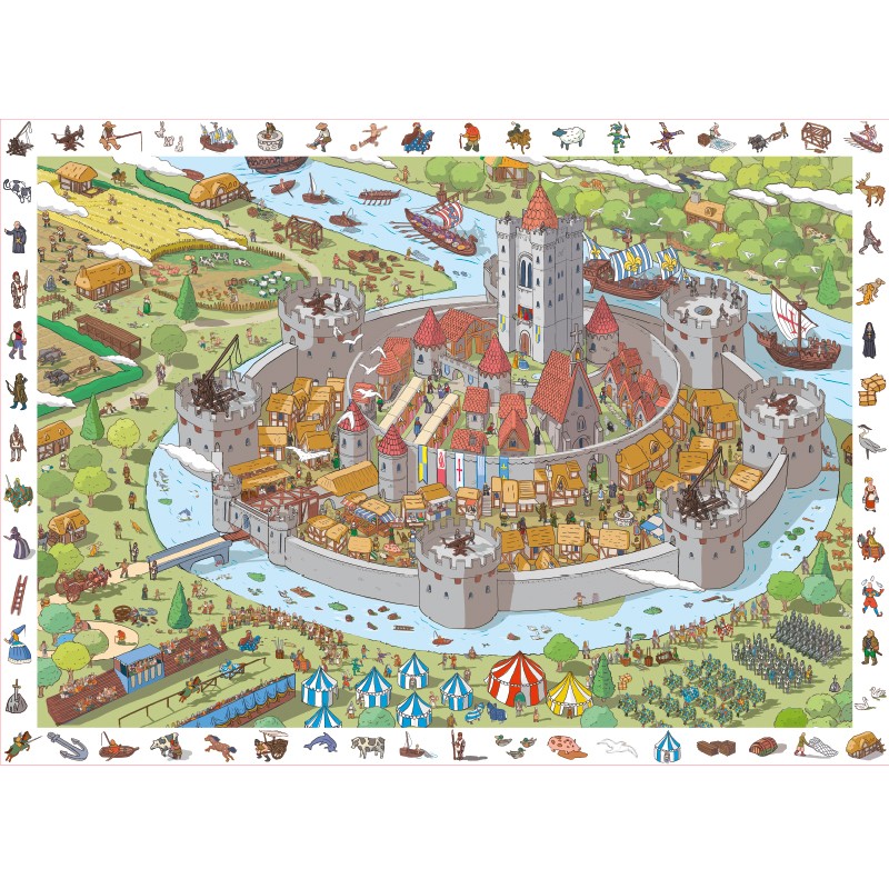 Puzzle 100 pièces " Cherche et trouve " - Le Château Fort SENTOSPHERE