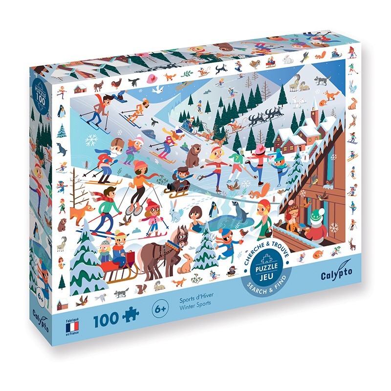Puzzles 100 pieces XXL 610X420mm  " Cherche et trouve " - Sports d'Hiver SENTOSPHERE