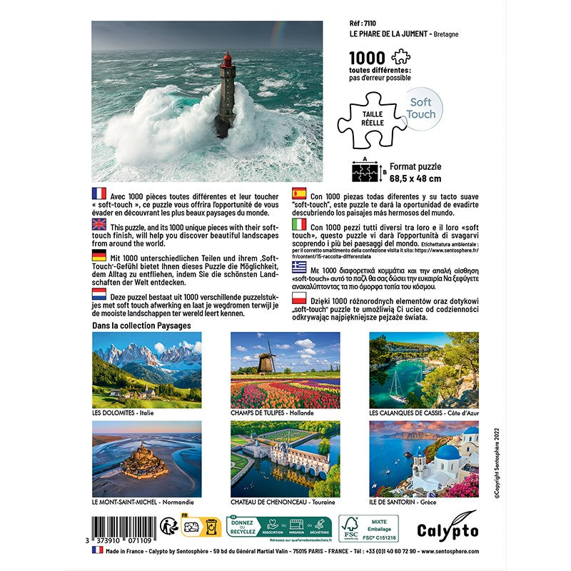 Puzzles 1000 pieces 685X480mm LANDSCAPE -  Le Phare de la Jument - Bretagne SENTOSPHERE
