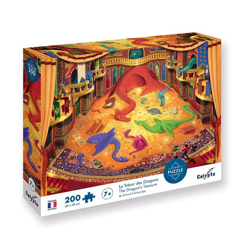 Puzzles 200pièces 480X330mm Le Trésor des Dragons SENTOSPHERE