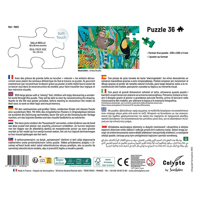 PUZZLE 36 P - Animaux d'Amérique du Sud SENTOSPHERE