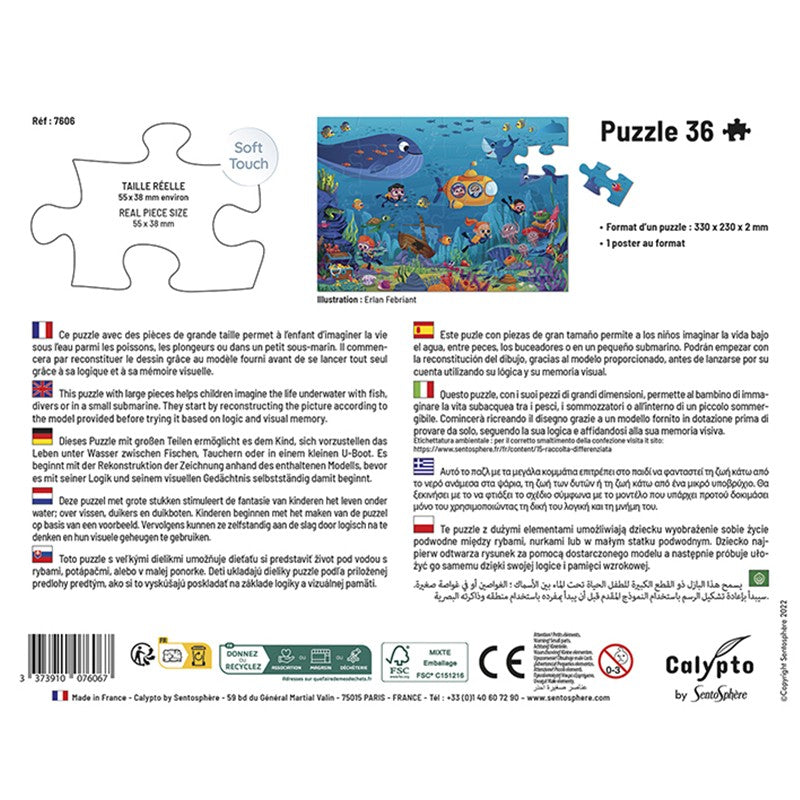 Puzzles children 36 pieces 330X230mm La Vie sous la Mer SENTOSPHERE