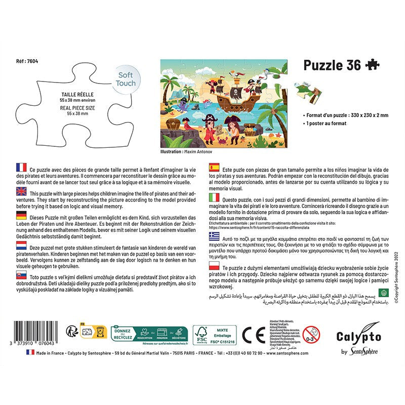 Puzzles children 36 pieces 330X230mm Pirates SENTOSPHERE