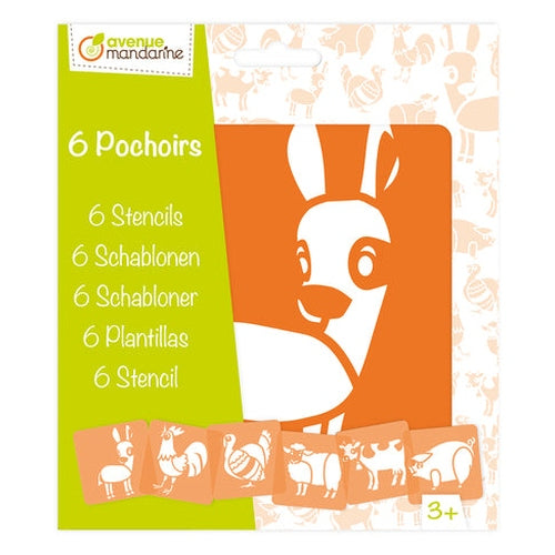 6 Pochoirs Animaux de la Ferme MY MANDARINE