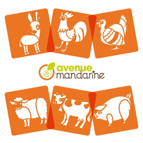 6 Pochoirs Animaux de la Ferme MY MANDARINE