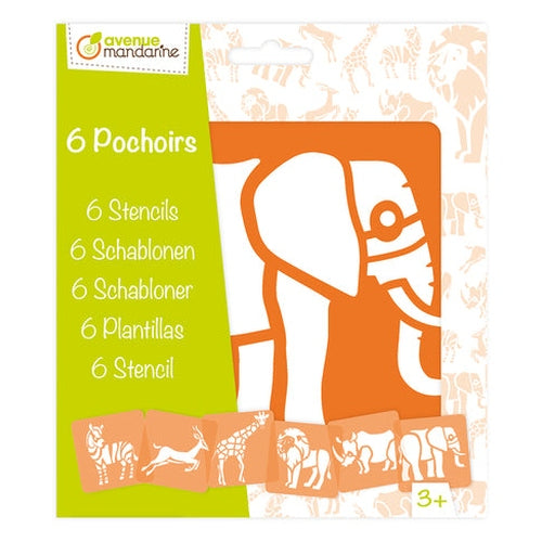 6 Pochoirs Animaux de la Savane MY MANDARINE