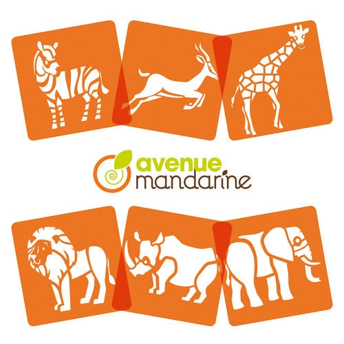 6 Pochoirs Animaux de la Savane MY MANDARINE