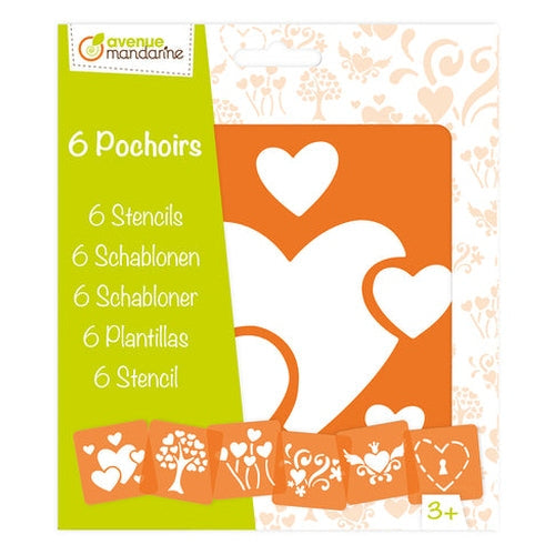 6 Pochoirs Coeurs MY MANDARINE