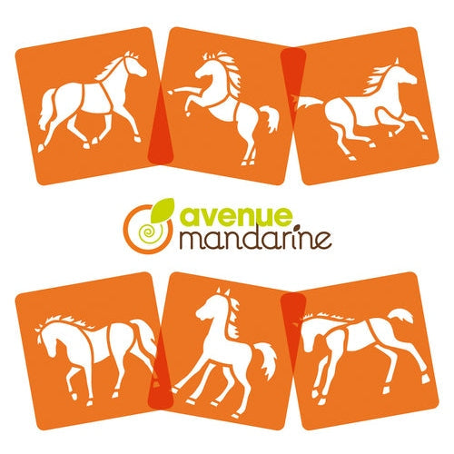 6 Pochoirs Chevaux MY MANDARINE