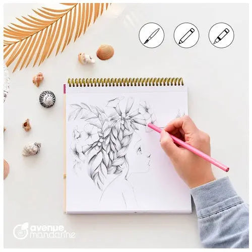 Carnet de coloriage 'Wild 1' - 28 feuilles (14 dessinsx2) - (20x25.5cm) MY MANDARINE
