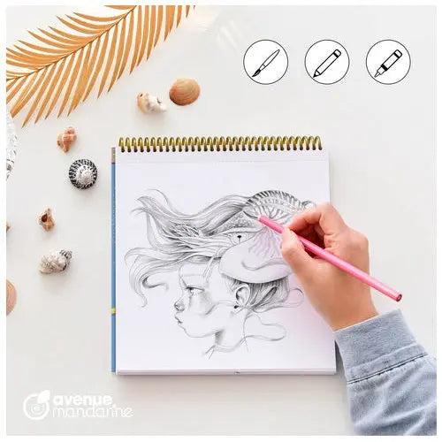 Carnet de coloriage 'Wild 6' - 28 feuilles (14 dessinsx2) - (20x25.5cm) MY MANDARINE