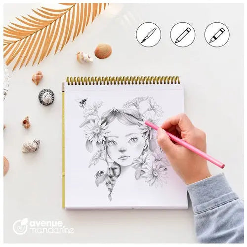 Carnet de coloriage 'Wild 7' - 28 feuilles (14 dessinsx2) - (20x25.5cm) MY MANDARINE
