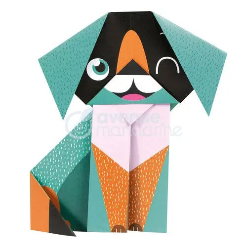 Origami: mon petit chien  20F 12x12 70g MY MANDARINE