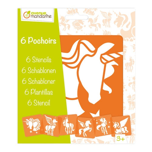 6 Pochoirs Licorne 6X6 MY MANDARINE
