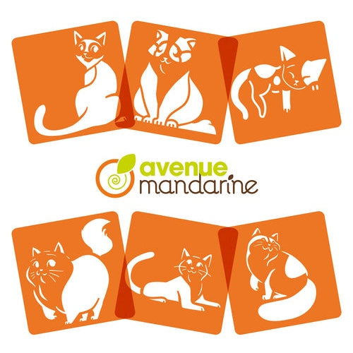 6 pochoirs chats MY MANDARINE