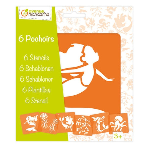 6 pochoirs sirènes et animaux marins MY MANDARINE